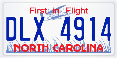 NC license plate DLX4914