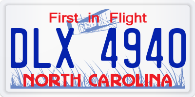 NC license plate DLX4940