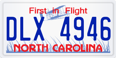 NC license plate DLX4946