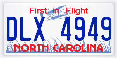 NC license plate DLX4949