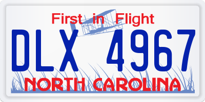 NC license plate DLX4967