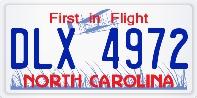 NC license plate DLX4972