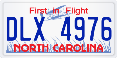 NC license plate DLX4976