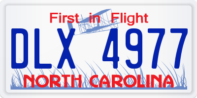 NC license plate DLX4977