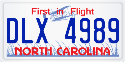 NC license plate DLX4989