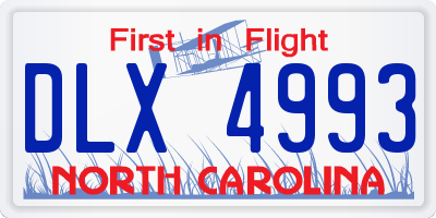 NC license plate DLX4993
