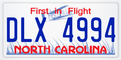 NC license plate DLX4994