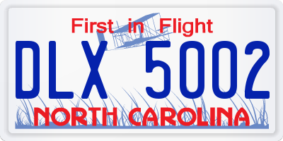 NC license plate DLX5002