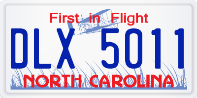 NC license plate DLX5011