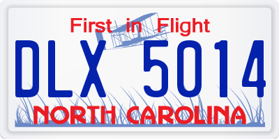 NC license plate DLX5014