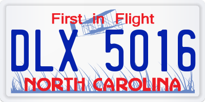 NC license plate DLX5016