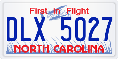 NC license plate DLX5027