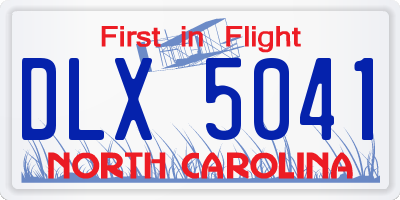 NC license plate DLX5041