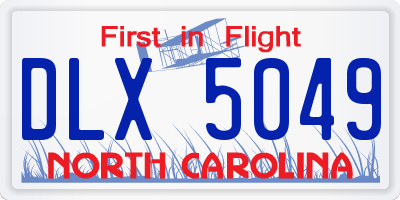 NC license plate DLX5049