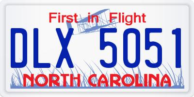 NC license plate DLX5051