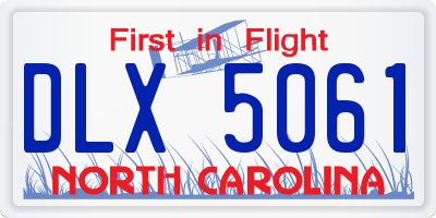 NC license plate DLX5061