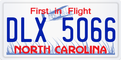 NC license plate DLX5066