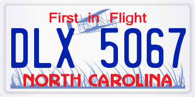 NC license plate DLX5067