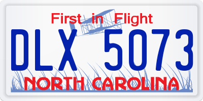 NC license plate DLX5073