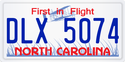 NC license plate DLX5074