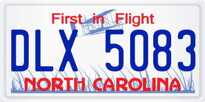 NC license plate DLX5083