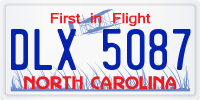 NC license plate DLX5087