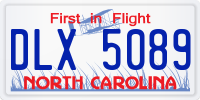 NC license plate DLX5089
