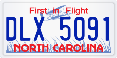 NC license plate DLX5091
