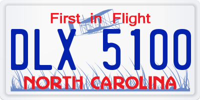 NC license plate DLX5100