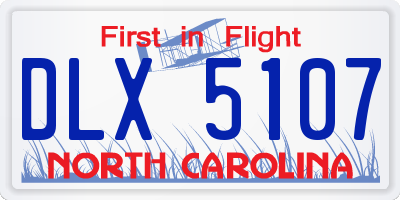 NC license plate DLX5107