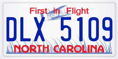 NC license plate DLX5109