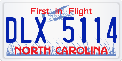 NC license plate DLX5114