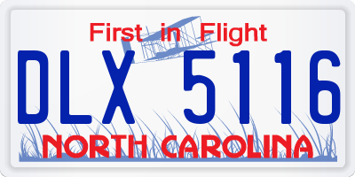 NC license plate DLX5116