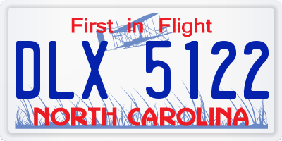 NC license plate DLX5122