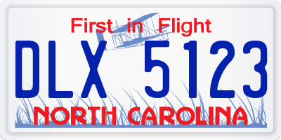 NC license plate DLX5123