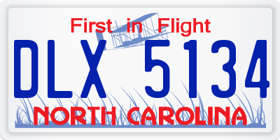 NC license plate DLX5134
