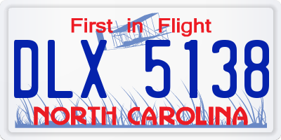 NC license plate DLX5138