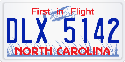 NC license plate DLX5142