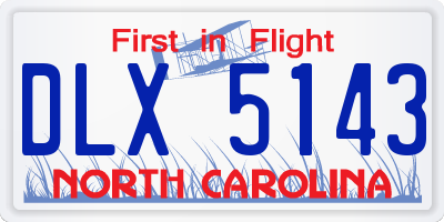 NC license plate DLX5143