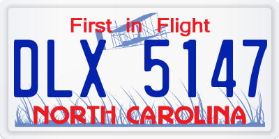NC license plate DLX5147