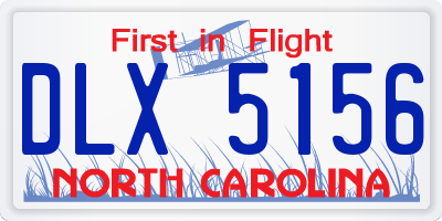 NC license plate DLX5156