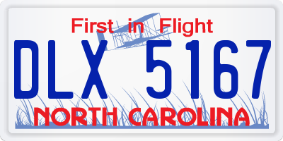 NC license plate DLX5167
