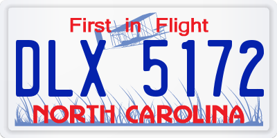 NC license plate DLX5172
