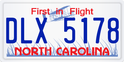 NC license plate DLX5178