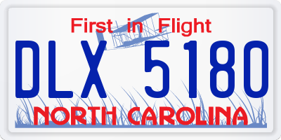 NC license plate DLX5180
