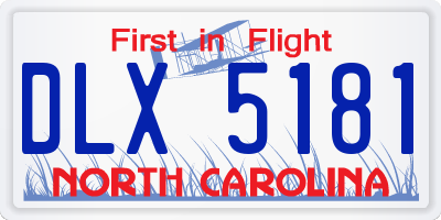 NC license plate DLX5181