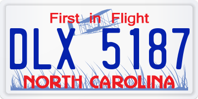 NC license plate DLX5187