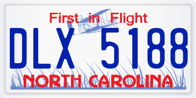 NC license plate DLX5188