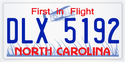 NC license plate DLX5192