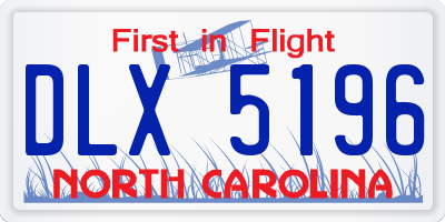 NC license plate DLX5196